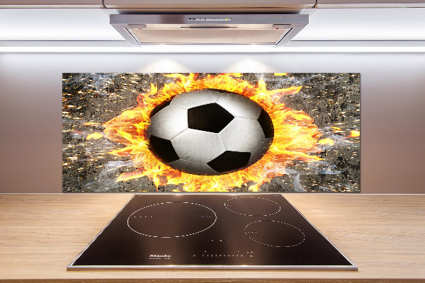 Cooker splashback Burning football saw