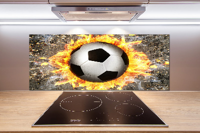 Cooker splashback Burning football saw