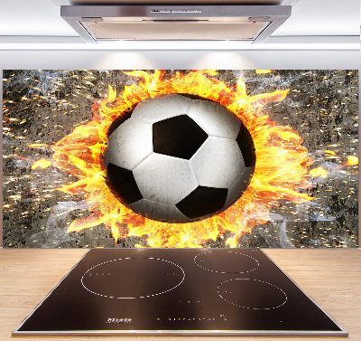 Cooker splashback Burning football saw