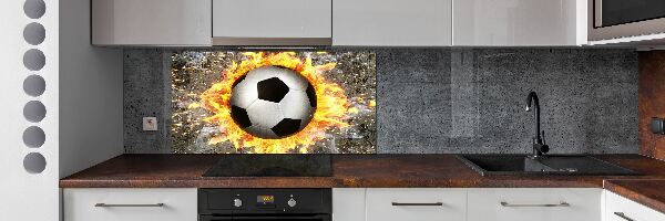 Cooker splashback Burning football saw