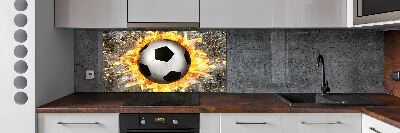 Cooker splashback Burning football saw