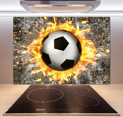 Cooker splashback Burning football saw