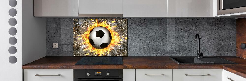 Cooker splashback Burning football saw