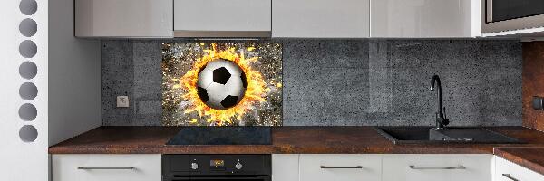 Cooker splashback Burning football saw