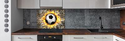 Cooker splashback Burning football saw