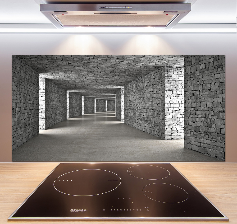 Cooker splashback Brick tunnel