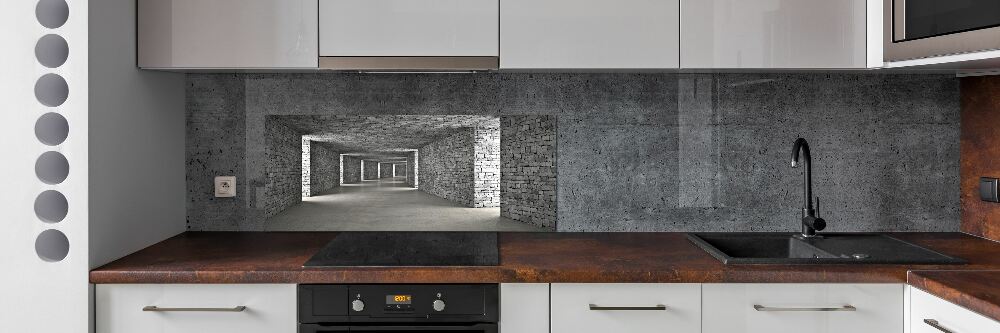 Cooker splashback Brick tunnel