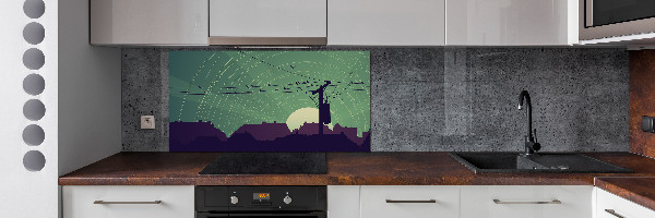 Cooker splashback Birds city