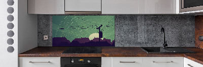 Cooker splashback Birds city