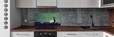 Cooker splashback Birds city