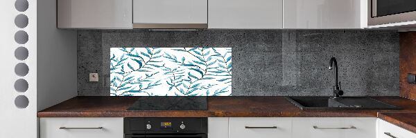 Cooker splashback Leaves