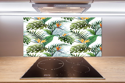 Cooker splashback Tropical flowers