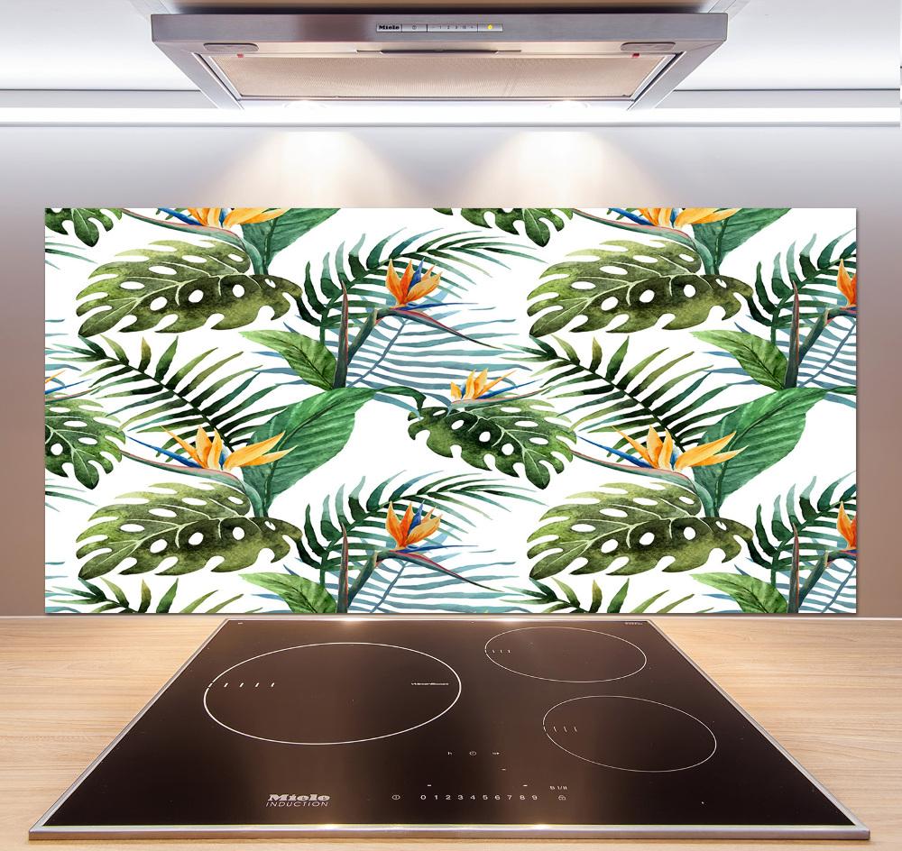 Cooker splashback Tropical flowers