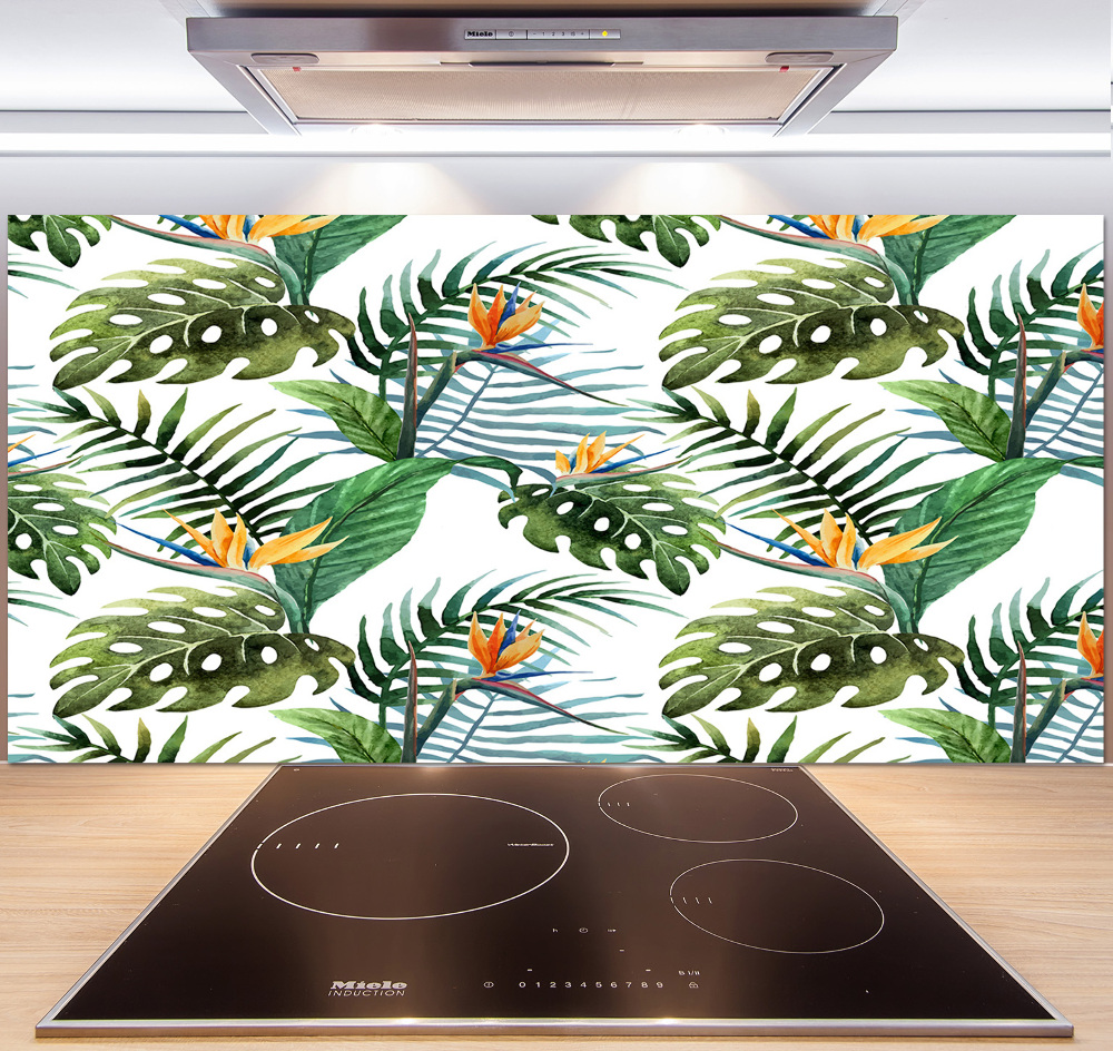 Cooker splashback Tropical flowers