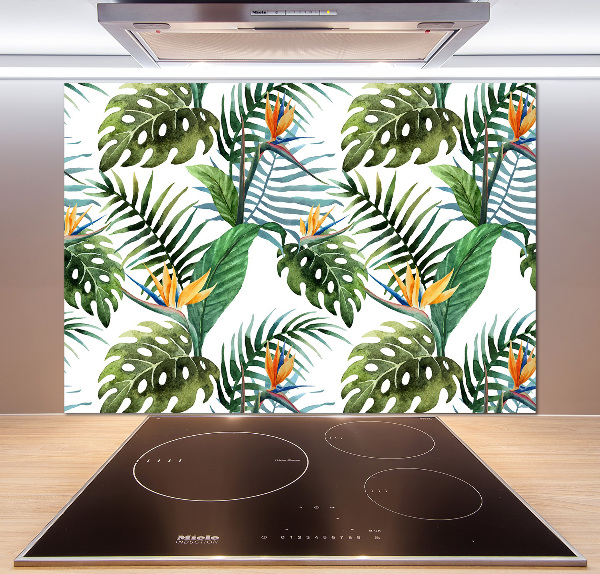 Cooker splashback Tropical flowers