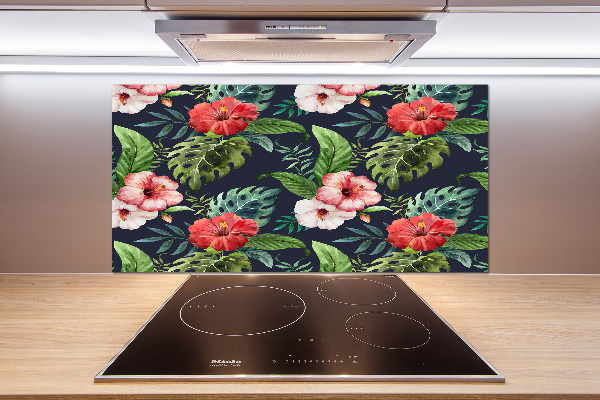 Cooker splashback Tropical flowers