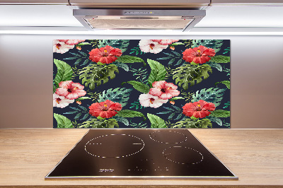 Cooker splashback Tropical flowers