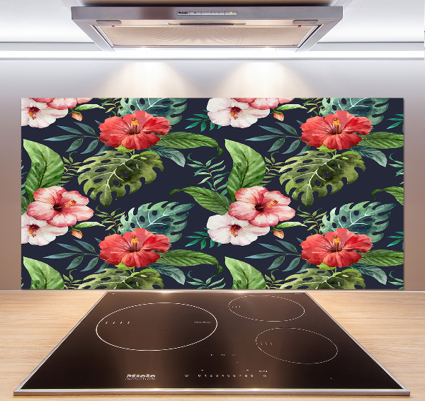 Cooker splashback Tropical flowers