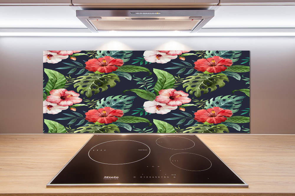 Cooker splashback Tropical flowers