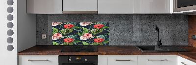 Cooker splashback Tropical flowers