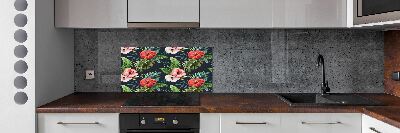 Cooker splashback Tropical flowers