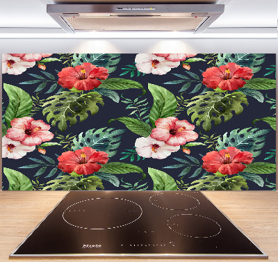 Cooker splashback Tropical flowers