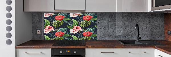 Cooker splashback Tropical flowers