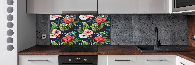 Cooker splashback Tropical flowers