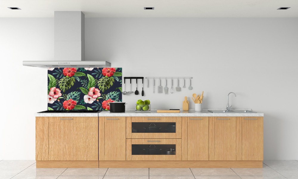 Cooker splashback Tropical flowers