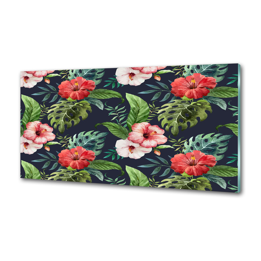 Cooker splashback Tropical flowers