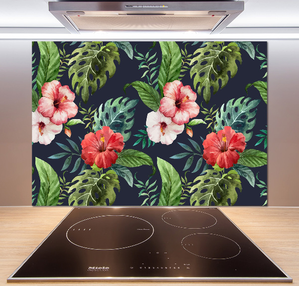 Cooker splashback Tropical flowers