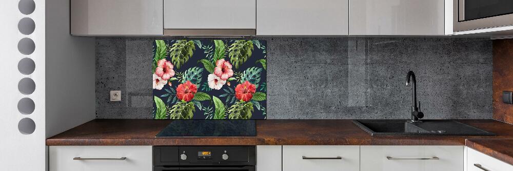 Cooker splashback Tropical flowers