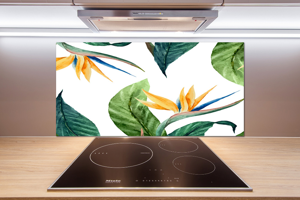 Cooker splashback Tropical flowers