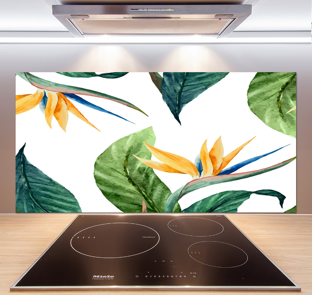 Cooker splashback Tropical flowers