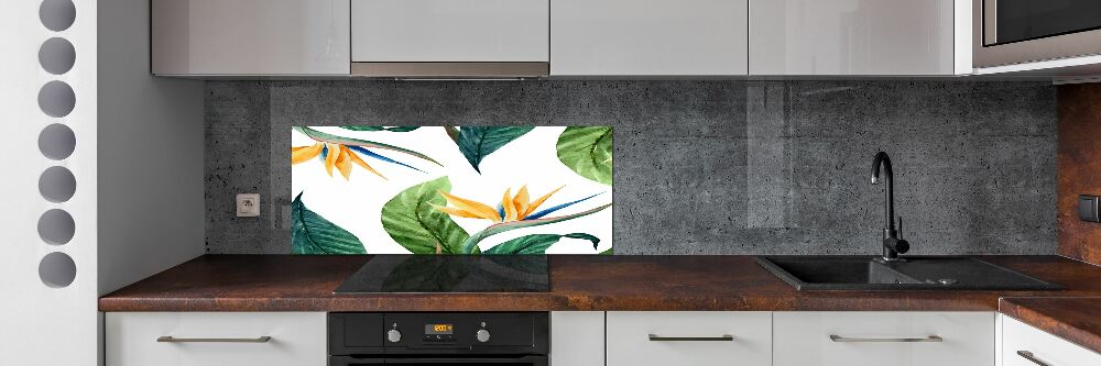 Cooker splashback Tropical flowers