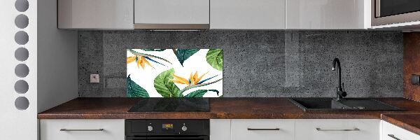 Cooker splashback Tropical flowers