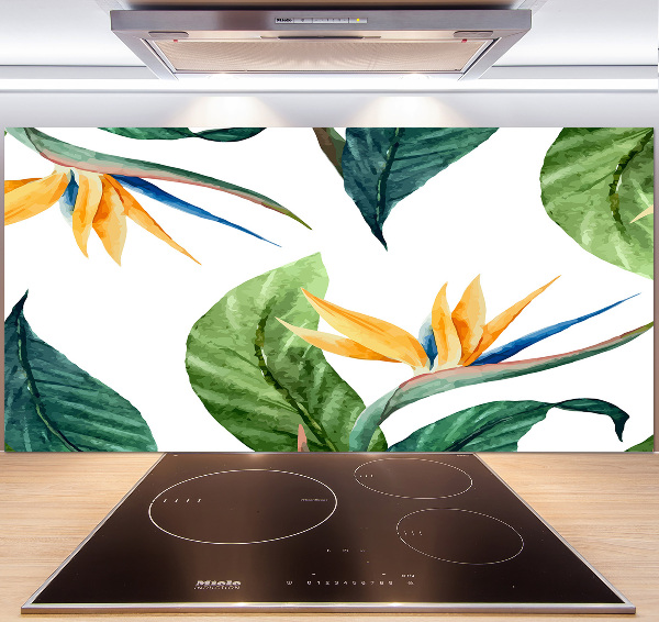 Cooker splashback Tropical flowers