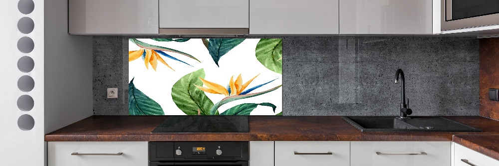 Cooker splashback Tropical flowers