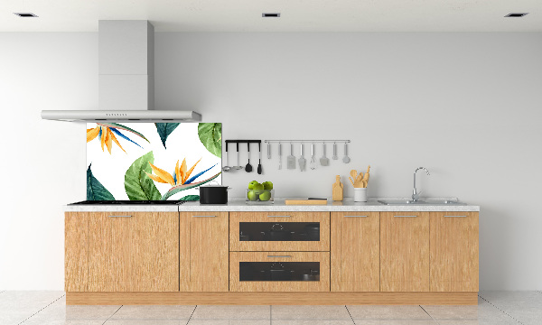 Cooker splashback Tropical flowers