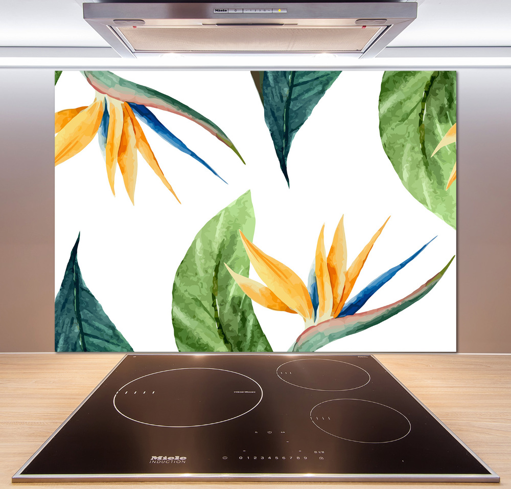 Cooker splashback Tropical flowers