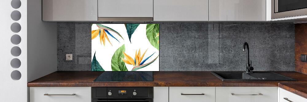 Cooker splashback Tropical flowers