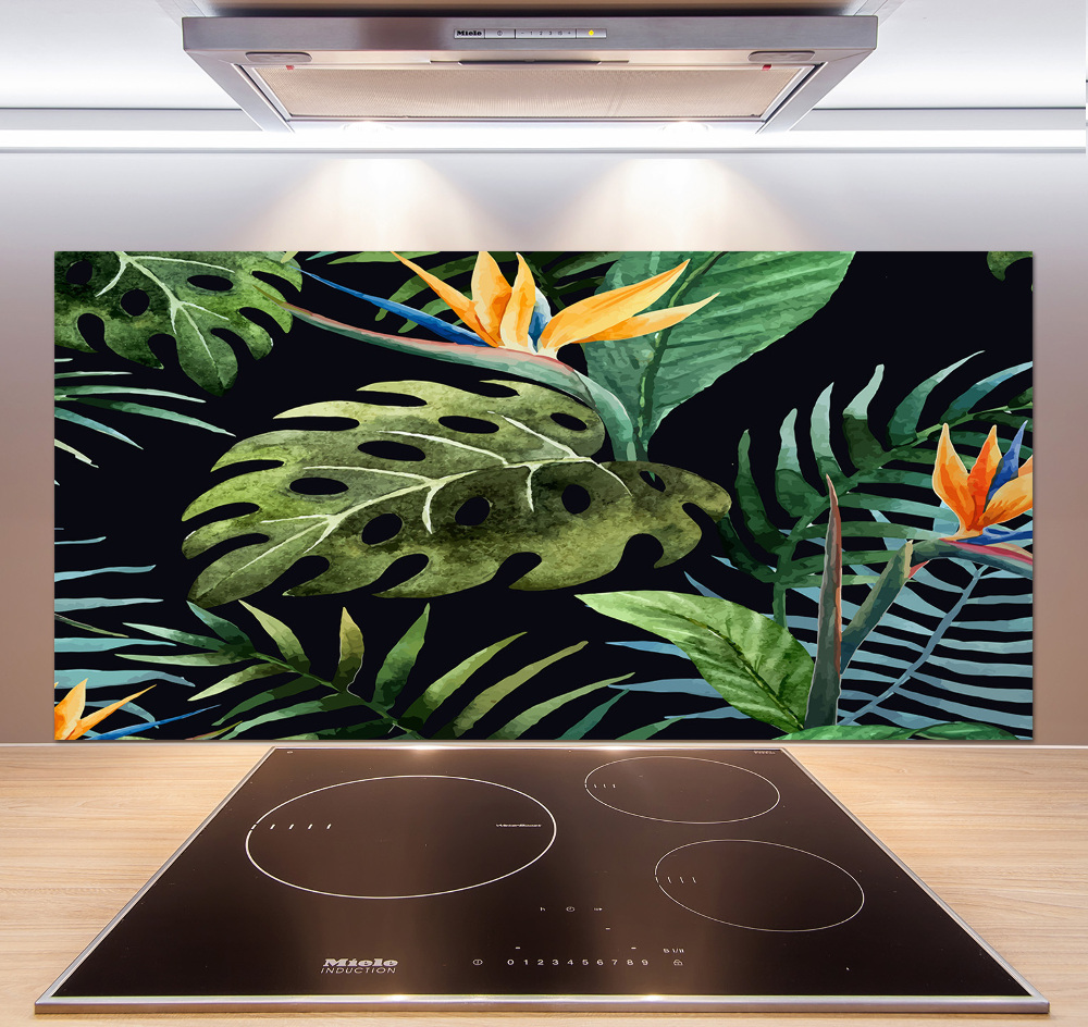 Cooker splashback Tropical flowers