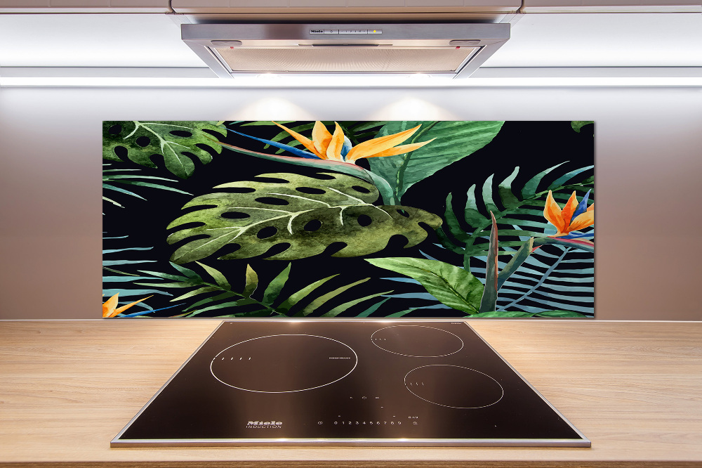 Cooker splashback Tropical flowers