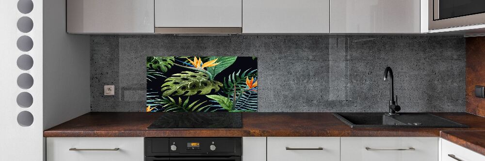 Cooker splashback Tropical flowers