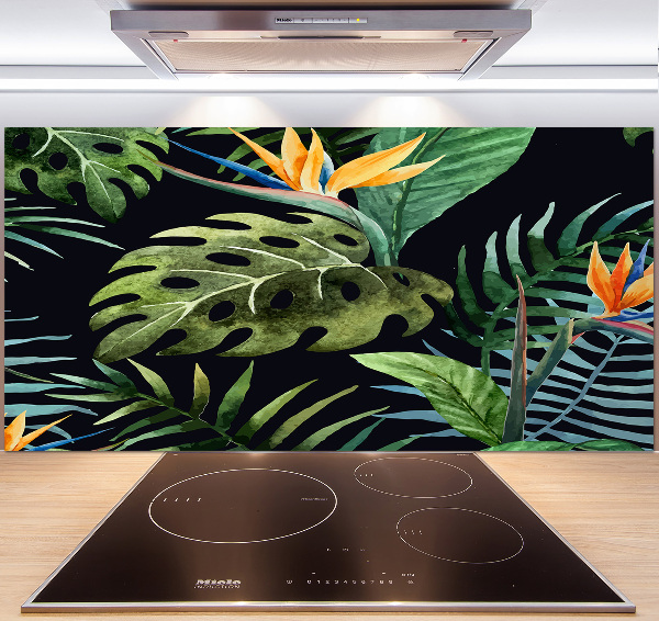 Cooker splashback Tropical flowers