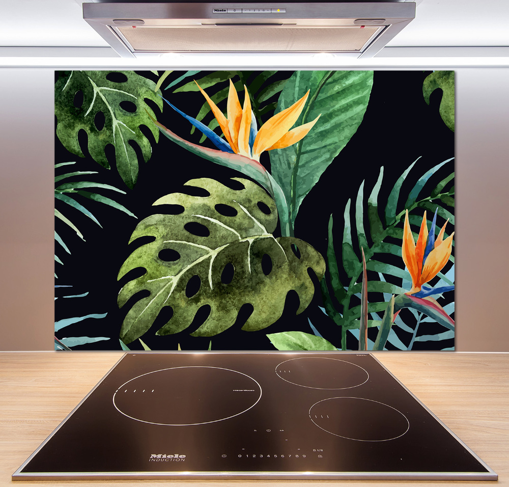 Cooker splashback Tropical flowers