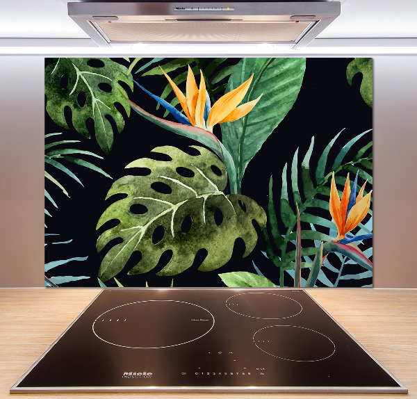 Cooker splashback Tropical flowers