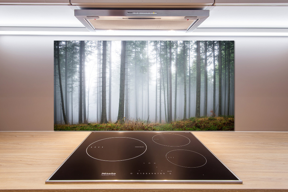 Kitchen splashback Fog in the forest