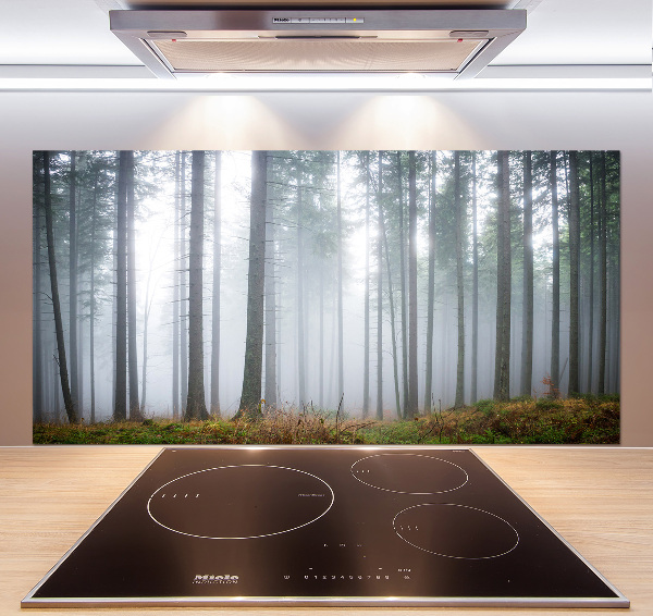 Kitchen splashback Fog in the forest