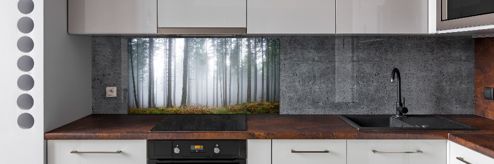 Kitchen splashback Fog in the forest